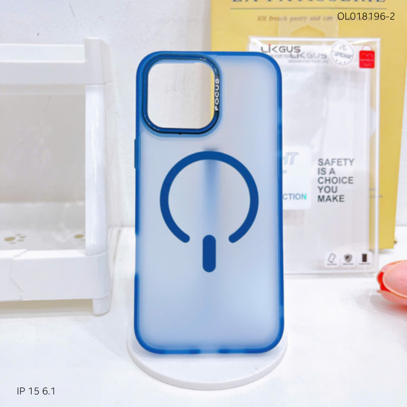 ** Ốp IP 15 6.1 Likgus lưng nhám Magsafe viền camera Focus