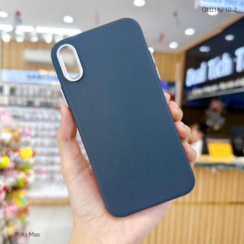 ** Ốp IP Xs Max vân sần trơn camera bạc