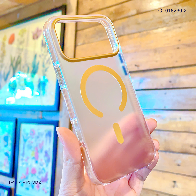 ** Ốp IP 17 Pro Max Kingbon lưng nhám magsafe loang màu đệm viền