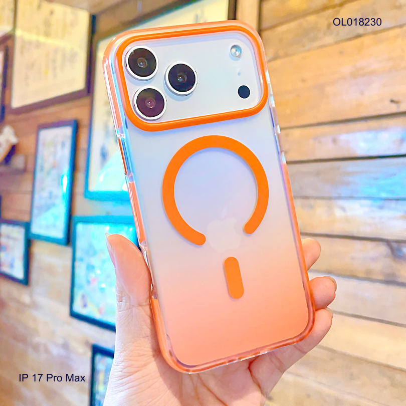 ** Ốp IP 17 Pro Max Kingbon lưng nhám magsafe loang màu đệm viền