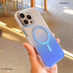 ** Ốp IP 16 Pro Max Kingbon lưng nhám magsafe loang màu đệm viền