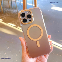 ** Ốp IP 16 Pro Max Kingbon lưng nhám magsafe loang màu đệm viền