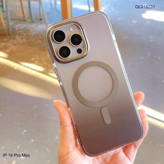 ** Ốp IP 16 Pro Max Kingbon lưng nhám magsafe loang màu đệm viền