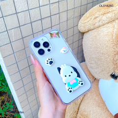 Ốp IP 13 Pro Max lưng trong kèm Popsocket cún Sanrio