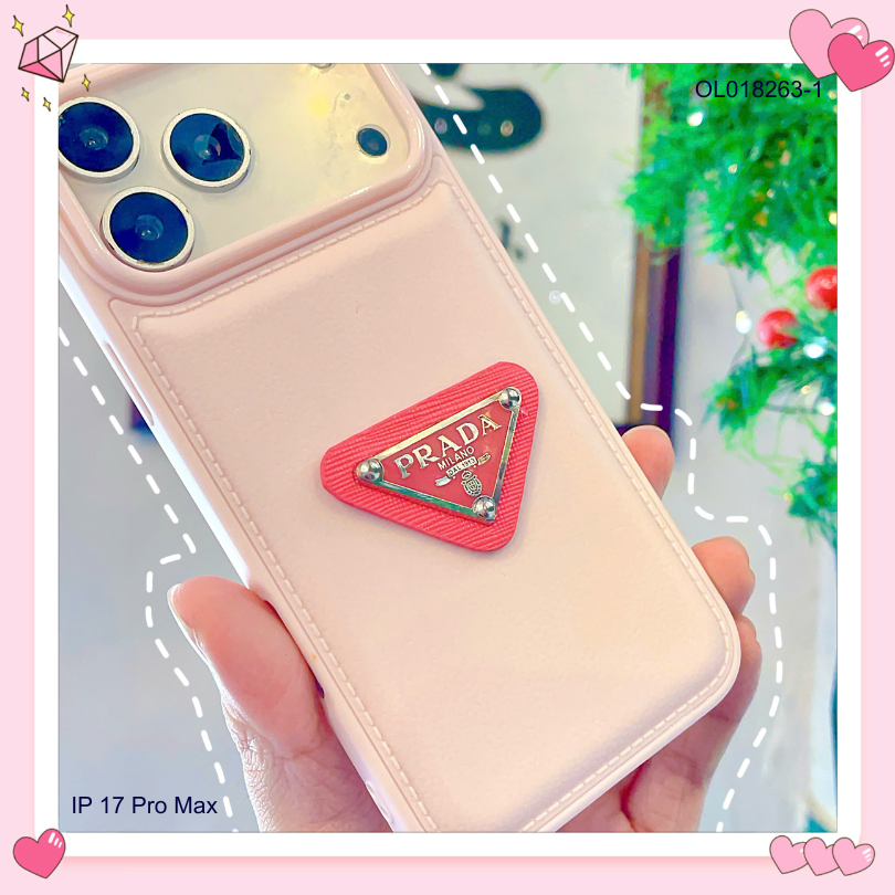 ** ỐP IP 17 Pro Max vân da phồng Prada
