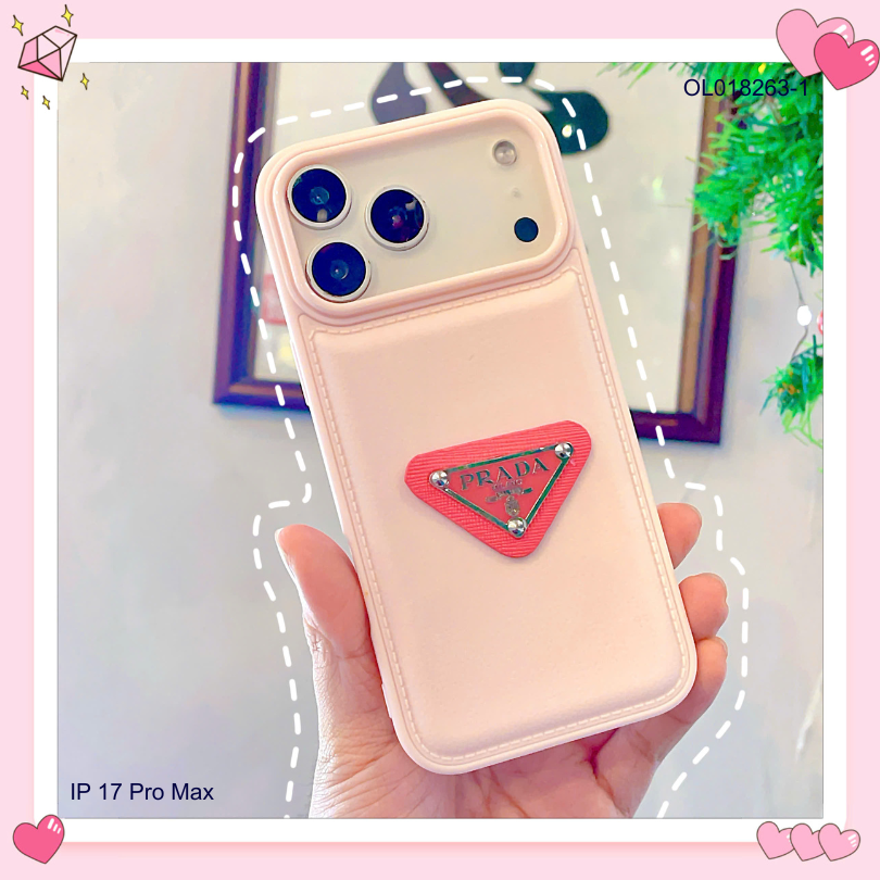 ** ỐP IP 17 Pro Max vân da phồng Prada