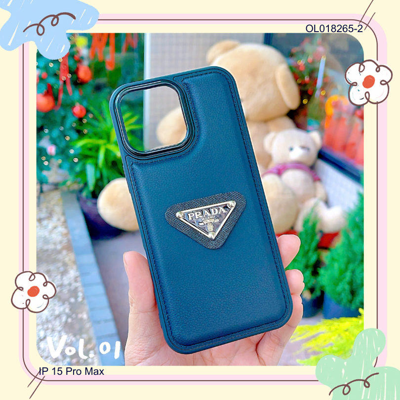 ** ỐP IP 15 Pro Max vân da phồng Prada