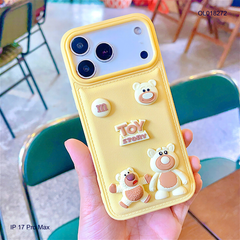 ** Ốp IP 17 Pro Max vân da phồng charm nổi Toy Story