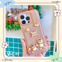 ** Ốp IP 12 Pro Max vân da phồng charm nổi Toy Story