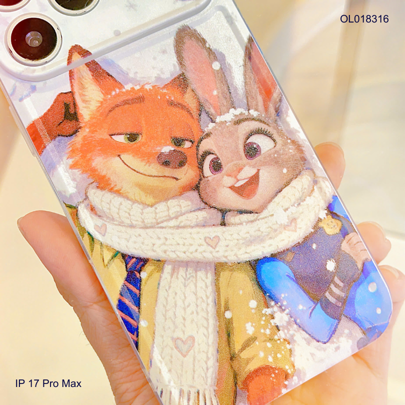 ** Ốp IP 17 Pro Max viền dẻo cáo và thỏ