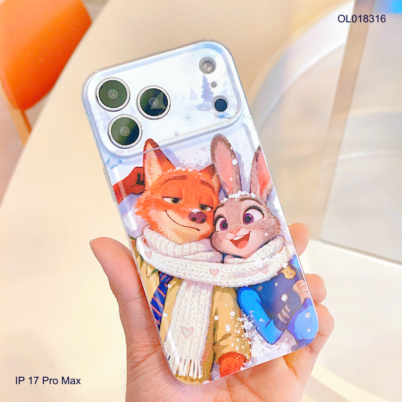 ** Ốp IP 17 Pro Max viền dẻo cáo và thỏ