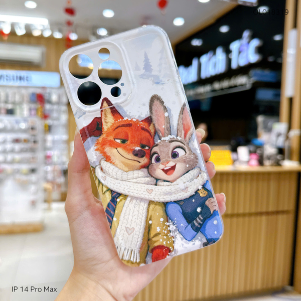 ** Ốp IP 14 Pro Max viền dẻo cáo và thỏ