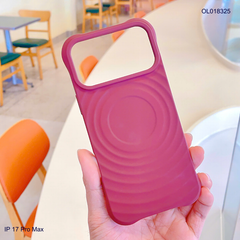 ** Ốp IP 17 Pro Max dẻo magsafe vân sóng đỏ đô