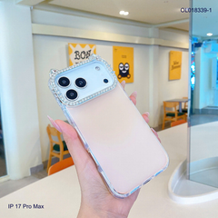 ** Ốp IP 17 Pro Max viền camera Kitty đá nền trơn ánh kim