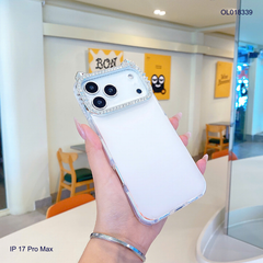 ** Ốp IP 17 Pro Max viền camera Kitty đá nền trơn ánh kim