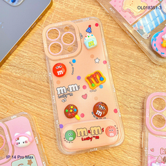 ** Ốp IP 14 Pro Max dẻo charm nổi giá đỡ gương rời