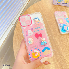** Ốp IP 13 6.1 dẻo charm nổi giá đỡ gương rời