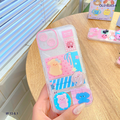 ** Ốp IP 13 6.1 dẻo charm nổi giá đỡ gương rời