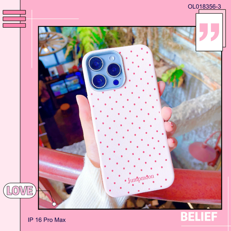 Ốp IP 16 Pro Max vân sần chấm bi trơn