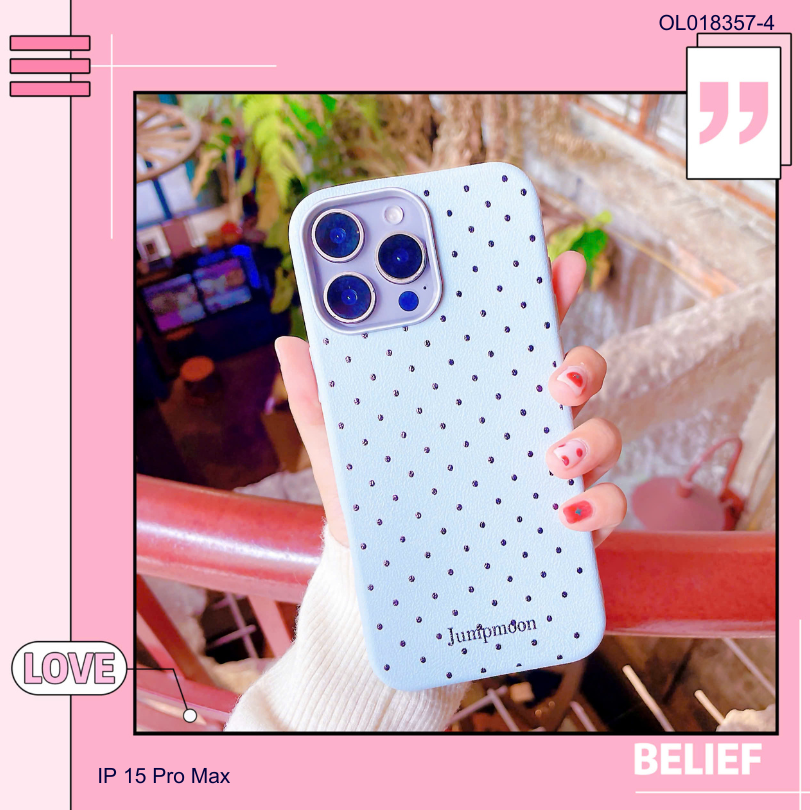 Ốp IP 15 Pro Max vân sần chấm bi trơn