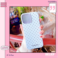 Ốp IP 15 Plus vân sần chấm bi trơn