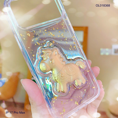 Ốp IP 17 Pro Max lưng trong nhũ vàng ngựa vàng