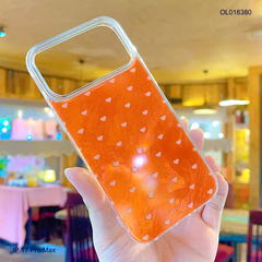 Ốp IP 17 Pro Max vân đá màu cam nhiều tim mini