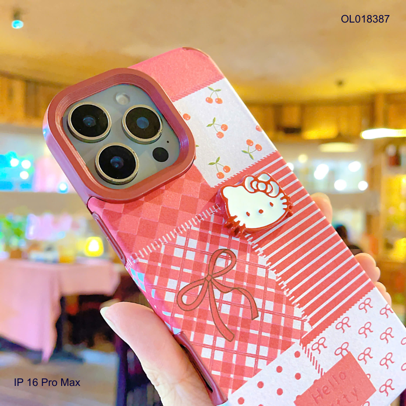 ** Ốp IP 16 Pro Max vân da viền camera xi