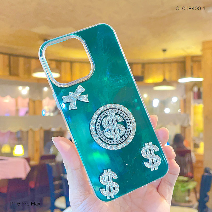 ** Ốp IP 16 Pro Max vân đá đồng tiền xoay
