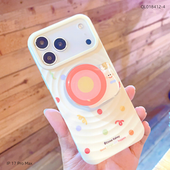 ** Ốp IP 17 Pro Max dẻo vân sóng nhiều hình kèm popsocket