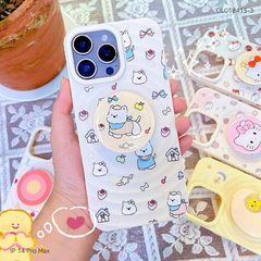 ** Ốp IP 14 Pro Max dẻo vân sóng nhiều hình kèm popsocket