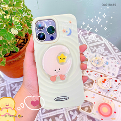 ** Ốp IP 14 Pro Max dẻo vân sóng nhiều hình kèm popsocket