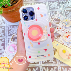 ** Ốp IP 11 Pro Max dẻo vân sóng nhiều hình kèm popsocket