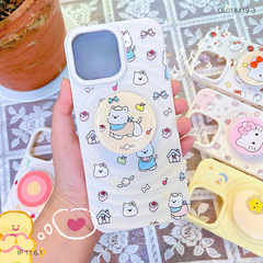 ** Ốp IP 11 6.1 dẻo vân sóng nhiều hình kèm popsocket