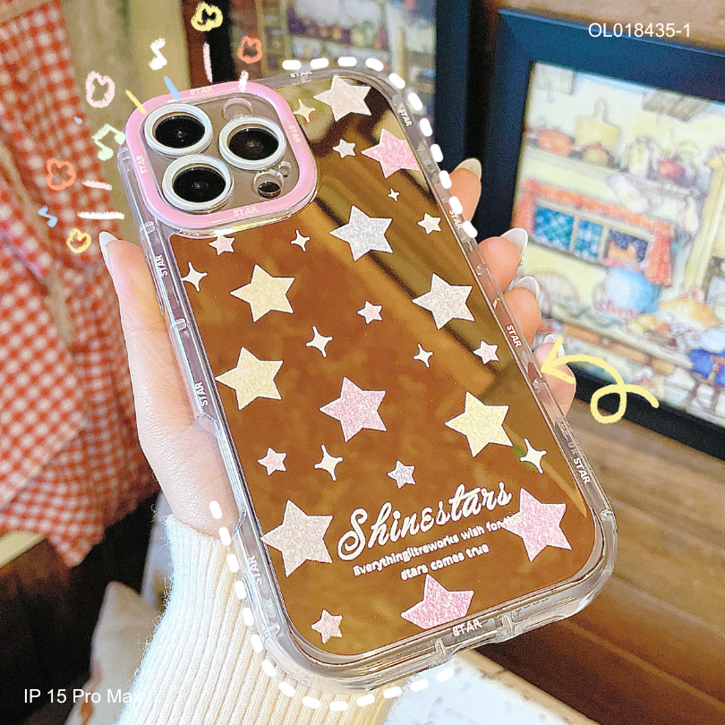 Ốp IP 15 Pro Max tráng gương bảo vệ cam