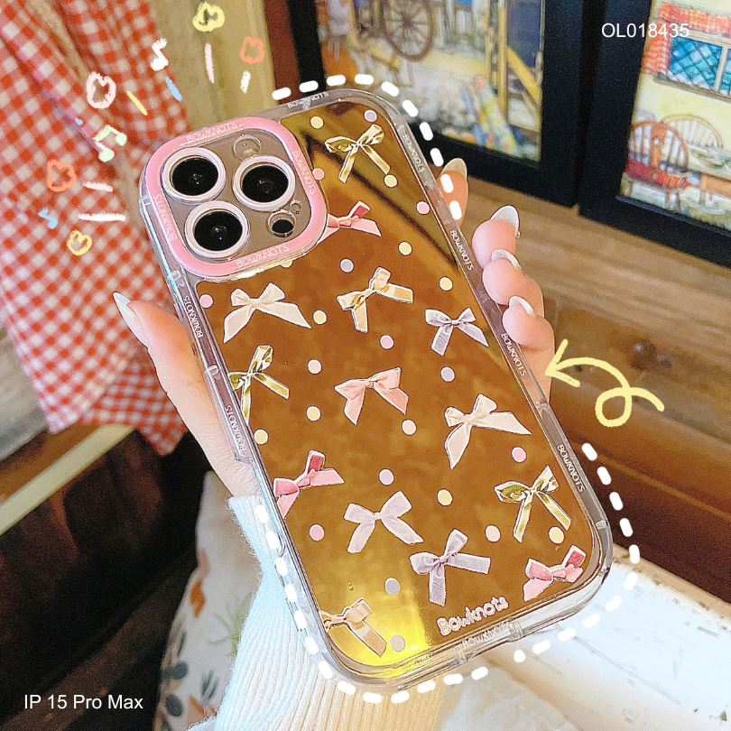 Ốp IP 15 Pro Max tráng gương bảo vệ cam