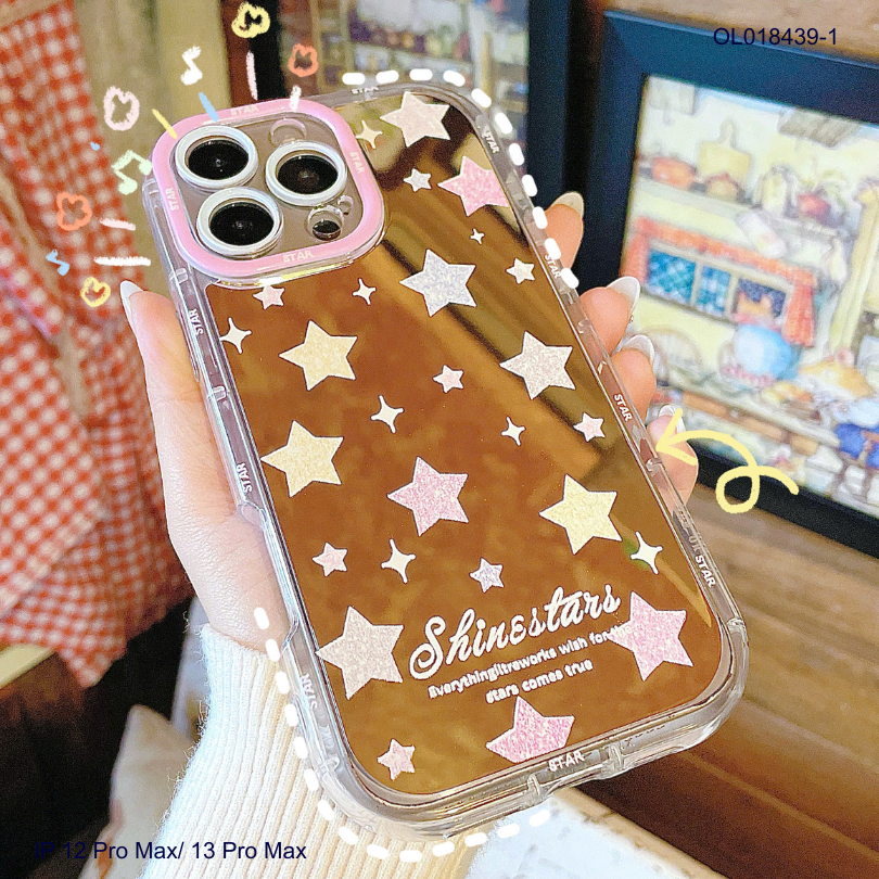 Ốp IP 12 Pro Max/13 Pro Max tráng gương bảo vệ cam