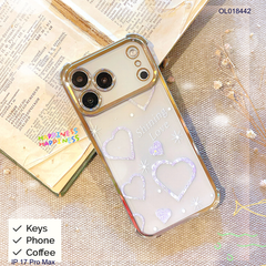 ** Ốp IP 17 Pro Max dẻo viền xi chống sốc in hình trái tim Shining Love