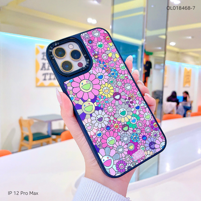 Ốp IP 12 Pro Max tráng gương viền camera in hình