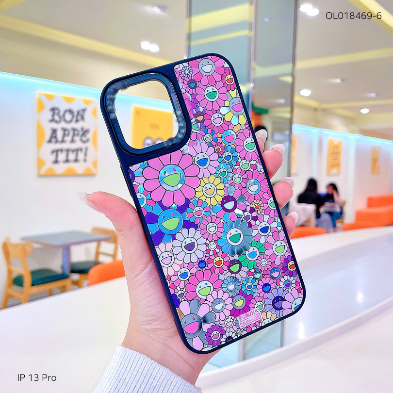 Ốp IP 13 6.1 tráng gương viền camera in hình