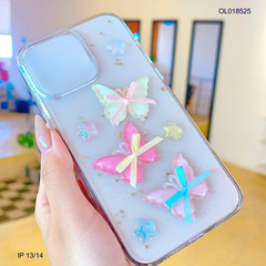 ** Ốp IP 13/14 lưng trong cứng ba bướm và ngôi sao nổi