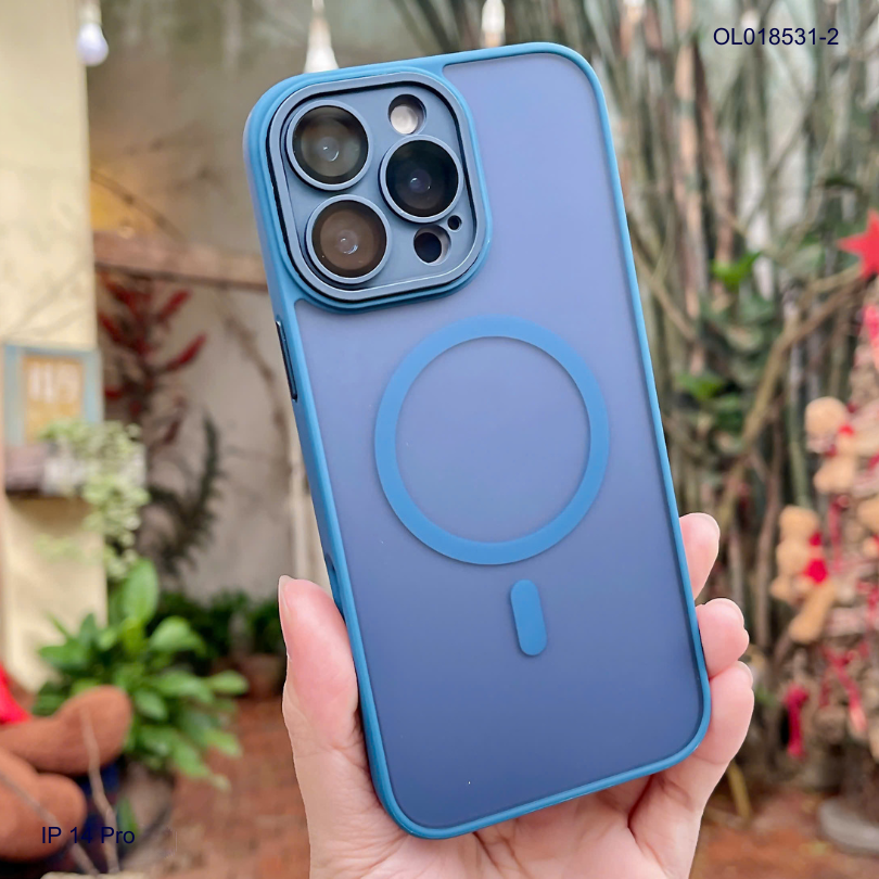 ** Ốp IP 14 Pro Likgus nhám magsafe bảo vệ cam viền màu
