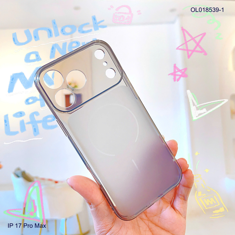 Ốp IP 17 Pro Max dẻo lưng nhám vòng viền trong