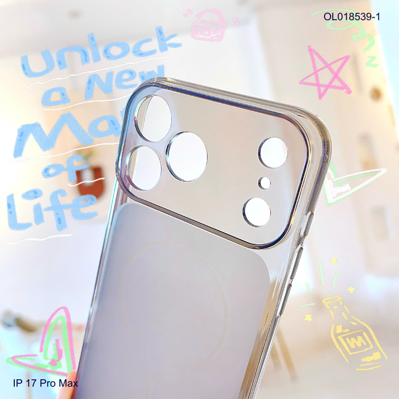 Ốp IP 17 Pro Max dẻo lưng nhám vòng viền trong