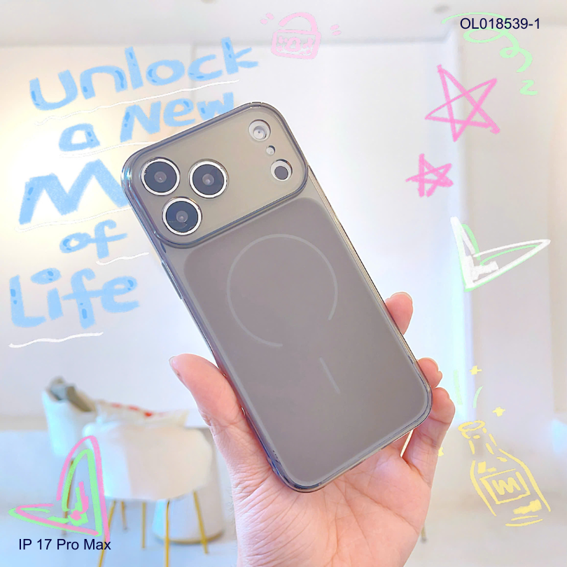 Ốp IP 17 Pro Max dẻo lưng nhám vòng viền trong