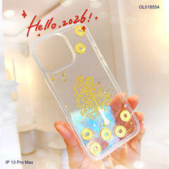 Ốp IP 13 Pro Max lưng trong cứng cây tiền vàng