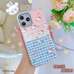 Ốp IP 14 Pro Max vân da viền dẻo xi bạc in nhiều hình