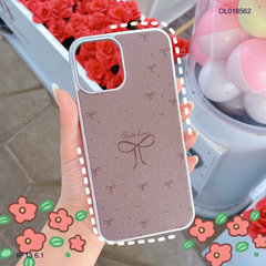 Ốp IP 13 6.1 vân da viền dẻo xi bạc in nhiều hình