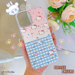 Ốp IP 11 Pro Max vân da viền dẻo xi bạc in nhiều hình