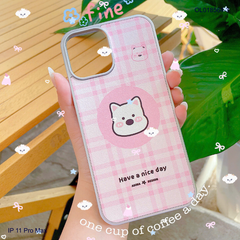 Ốp IP 11 Pro Max vân da viền dẻo xi bạc in nhiều hình